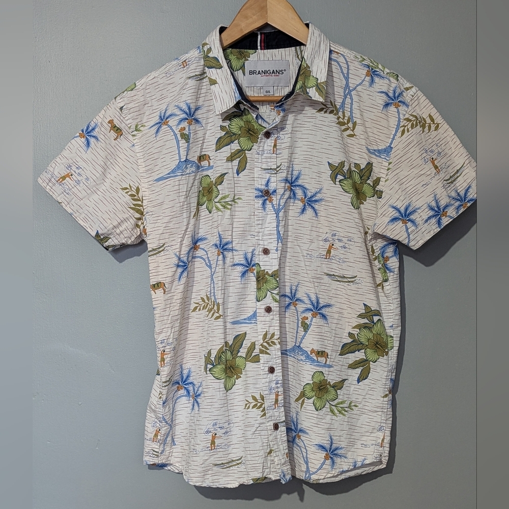 Vintage Branigans Authentic Shirt Floral Short Sleeve Button-down Hawaiian‎